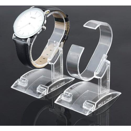 10/20pcs C Type Plastic Clear Watch Bracelet Display Showcase Rack Holder Retail Store Watch Display Stand Organizer Showcase