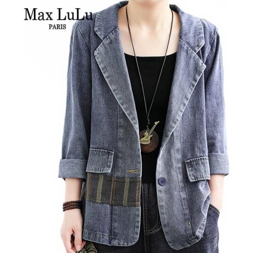 Max LuLu Autumn 2021 European New Style Women Denim Casual Loose Jackets Ladies Buttons Vintage Coats Female Oversized Clothes