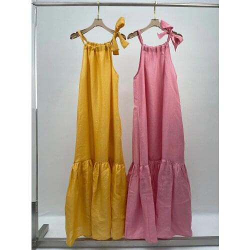 Elegant Loose Vacation Long Dress Womens Fashion Runway Summer O-Neck Sleeveless Hot Sale Ladies Holiday Dresses Vestdios