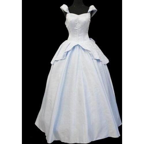 Cinderella Cosplay Costume Adult Women Role-playing Sleeveless Princess Dress Fantasy Carnival Christmas Ball Gown