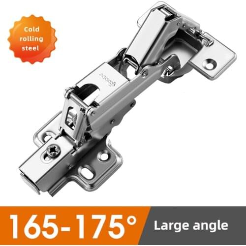 1pc Cabinet Large Angle Hinge Hydraulic Damp Buffer Furniture 165 Degree Door Hinges Soft Close Cupboard Cold Rolled Steel Gemel