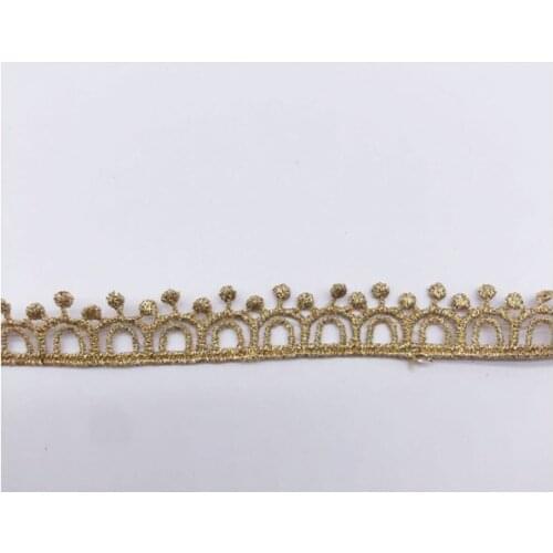 1yard Width:1.2cm Delicate Lace Gold Color Laces for Garment Sewing Decoration (ss-1007)
