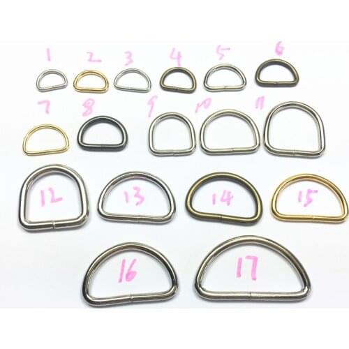 10pcs Metal Dee Rings for NonWelded D ring Non-Welded Nickel Plated D-Rings Webbing Strapping Bags Garment Accessories Buckle