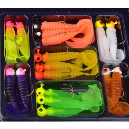 Newly 17pcs Artificial Fishing Lure Bait Simulation Soft Accessories Tool Hook For Lake Sea