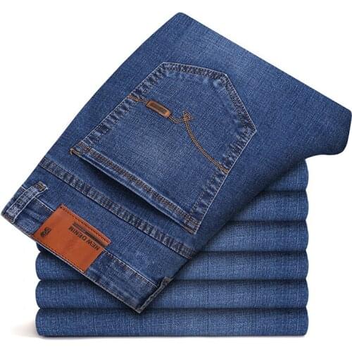 2021 Advanced Stretch Jeans Male Brand New Mens Blue Slim Jeans Fashion Casual Jeans