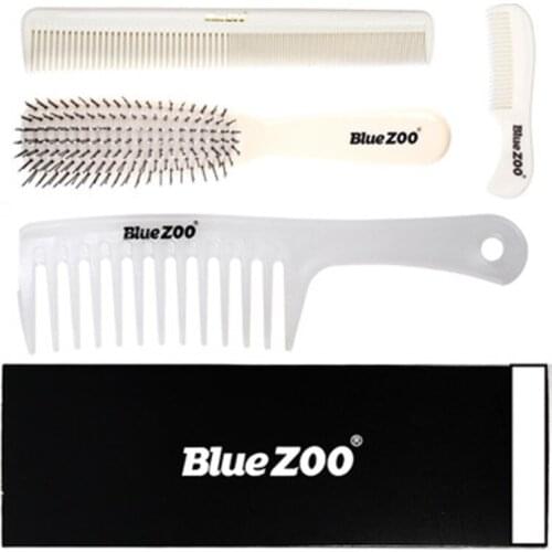 4pcs/set Haiar Comb Durable Wide and Thin Teeth Combination Comb Hair and Beard COMB Grooming Parting Hair Trimming Band