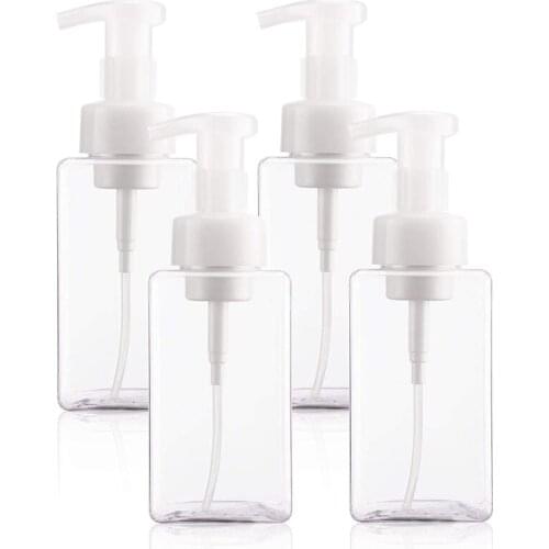 4pcs Foaming Hand Soap Pump Bottle 450ml Clear Refillable Container for Lotion Shampoo Conditioner Empty Soap Dispenser New