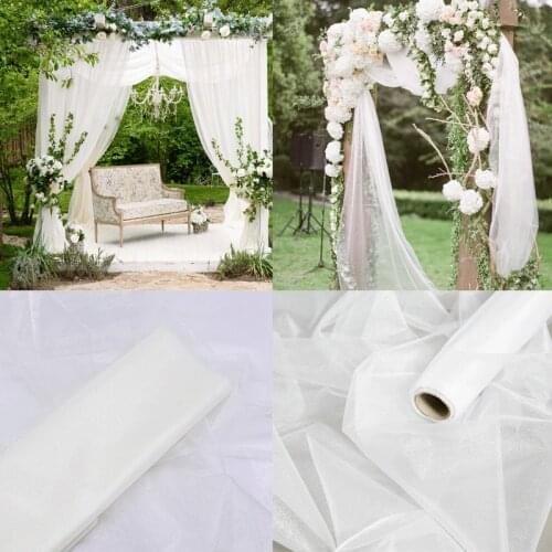 48cm*10m Tulle Roll Spool White Organza Tulle Fabric For DIY Girl Tutu Baby Shower Wedding Party Decorati Birthday Gift Supplies