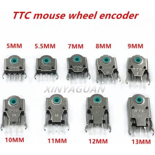 50Pcs TTC Mouse wheel Encoder Moderate strength Highly Accurate 5-13MM 5 million grid life Green Core mouse Decoder
