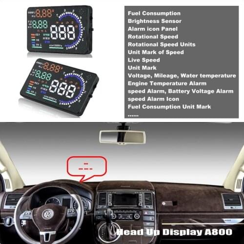 Car HUD Safe Drive Display For VW Transporter T5 - Reflect On To Windshield To Maintain Clear Headed