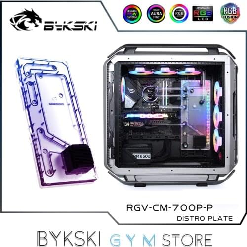 Bykski Distro Plate For Cooler Master C700P Case, 360 Radiator Water Cooling Loop Solution, 12V/5V RGB SYNC, RGV-CM-700P-P