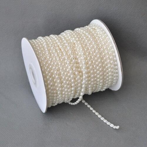 50m/roll 4mm pearl Beads chain Garland strands Wedding Party pearl decoration string/ Crafting DIY accessory