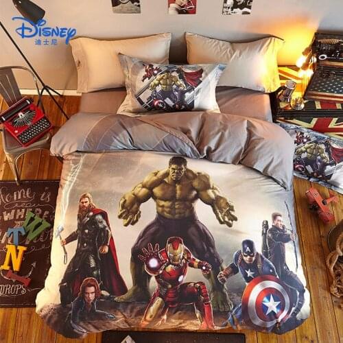 Disney Marvel bedding 3D Printing luxury Bedding Set 4pcs,Classical characters of Marvel for Boys Bedroom Decor Bed linens gift