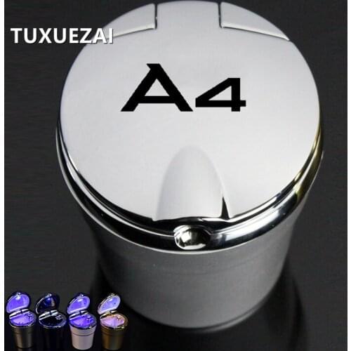 For Audi A6 A7 A8 Q8 A4 C8 D5 car logo ashtray car with LED light car ashtray car ashtray trash box Creative Personality ashtray