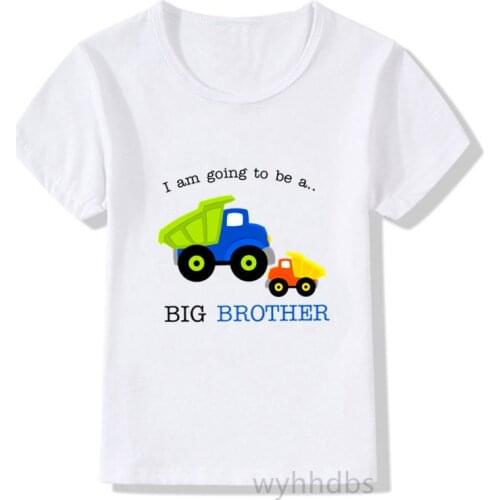 2021 Boys Big Brother Lil Brother Print T Shirt Children Car T-shirts Boy&Girl Gift Tshirt