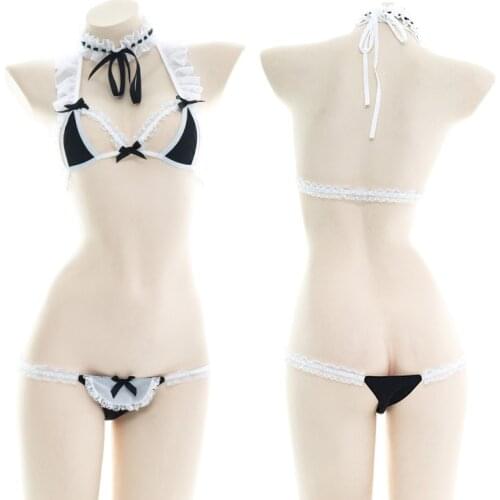 JIMIKO Japan kawaii lingerie Woman Anime Three-point Female Uniform Bikini Set Sexy Cosplay Swimsuit Erotic Serve Costumes 2021