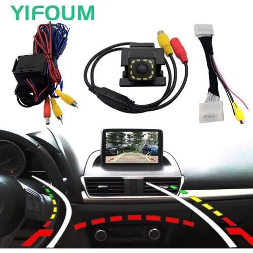 Fisheye Dynamic Trajectory Car Rear View Backup Camera For Mazda Demio 2 Mazda2 Hatchaback 2014-2019 & Original Factory Screen