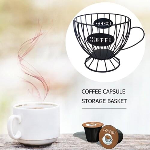 Art Hollow Coffee Capsule Storage Basket Creative Coffee Cup Shaped Fruit Coffee Pod Organizer Holder for Home Cafe Ornaments