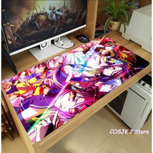 Anime NO GAME NO LIFE Sora Shiro Mouse Pad Thicken Laptop Gaming Mice Mat Desk Keyboard Pad Anti-Slip Playmat Christmas Gifts