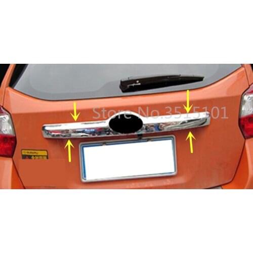 Car ABS Chrome Car Trunk Lid Cover Molding Rear Door Tail Gate Trim Stick Trunk 1pcs For Subaru XV 2012 2013 2014 2015 2016