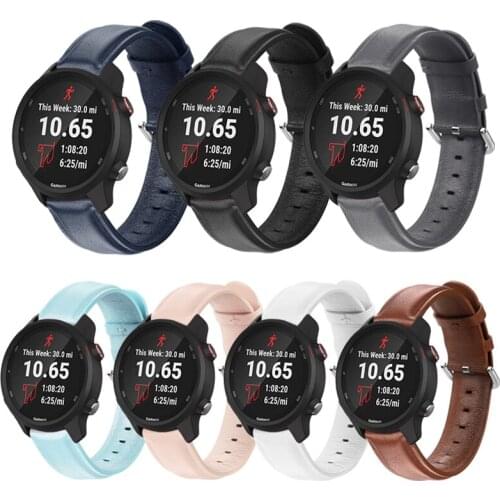 Fashion Calf Leather Band Strap for Garmin Forerunner 245 245M 645 645M Smart Watch Repleacement 20mm Wrist bands for Venu SQ