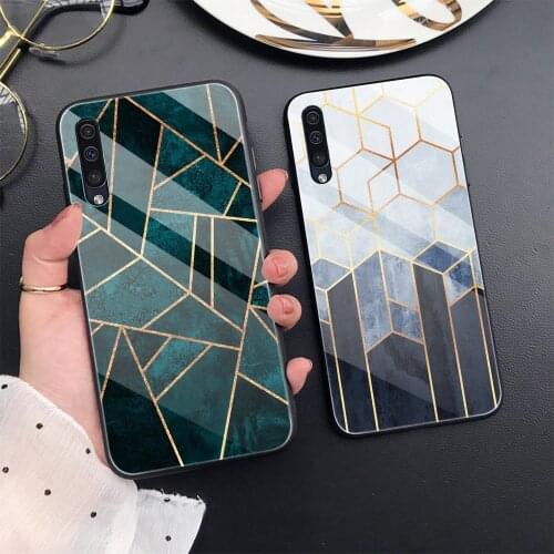 Marble Case For Samsung A50 A70 A20 A40 A51 A71 A20E S10 S20 S9 S8 S7 Edge Ultra Puls Note 10 9 8 Plus Tempered Glass Cover