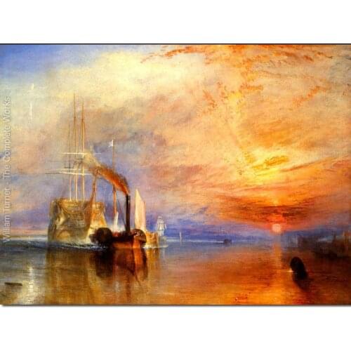 Wall Art Sailing Boats Painting Seascape handmade Joseph William Turner Ship Artwork Canvas Picture For Office Living Room Decor