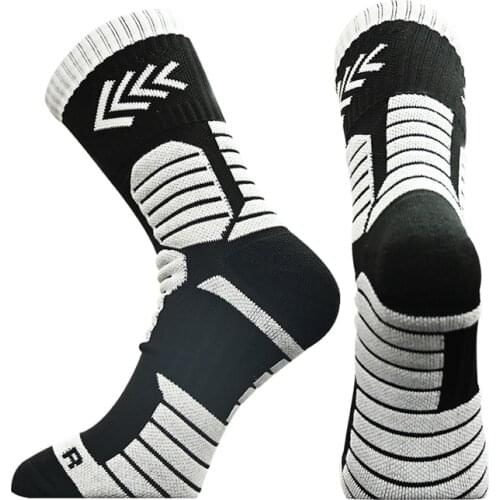 New Sports Socks Men Middle Thickened Towel Bottom Non-slip Breathable Outdoor Running Cycling Colorful Basketball Socks 1 Pair