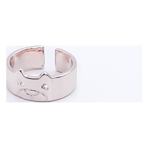NEW Trendy Bear Face Ring Fixed Size Opening Design Animal Flat Rings Suitable For Unisex