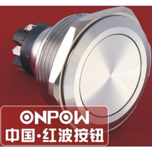 ONPOW 30mm 1NO1NC Momentary start Stainless Steel button screw terminal Push Button Switch (GQ30-L-11/S) CE, RoHS