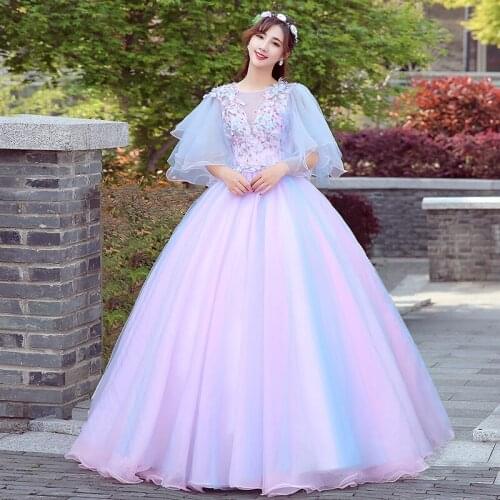New host performance gown solo art test Pengpeng skirt studio theme wedding banquet evening gown for women