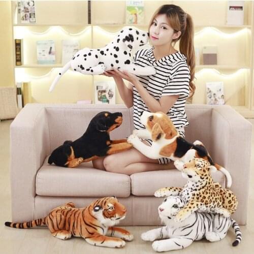 45cm Simulation Tiger&Leopard&Dog Plush Toy Soft Cartoon Animal Panther Stuffed Doll Home Decoration Toys Kids Friends Best Gift