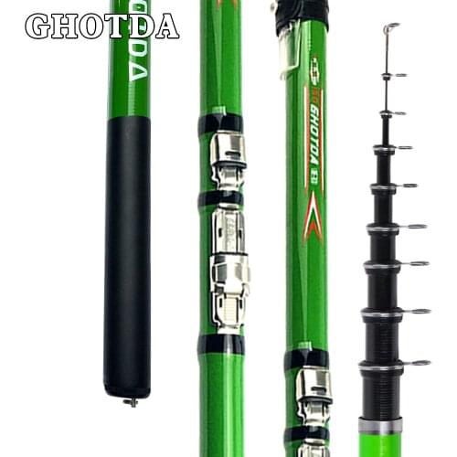 GHOTDA fishing rod 2.7M 3.6M 4.5M 5.4M 6.3M tough carbon fiber telescopic travel sea boat rock fishing rod