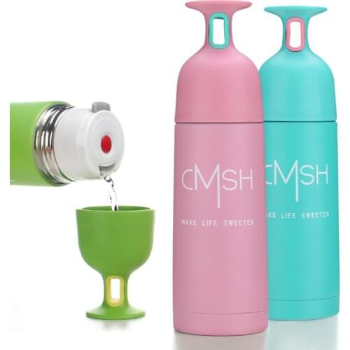 Stainless Steel Vacuum Cup Wine Glass Cup Portable Thermos Cup Water Bottle Office 380ml Top Quality Creative Household Cup