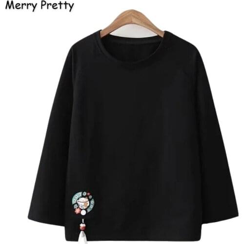 Merry Pretty Cotton Womens Cartoon Cat Print Harajuku Hoodies Sweatshirts 2020 Winter Long Sleeve O-Neck Cute Girl Pullovers