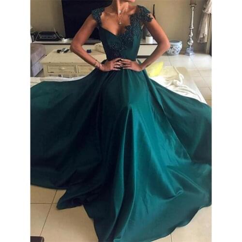 Dark Green Evening Dresses Long 2021 robe de soiree Open Back Formal Women Party Gowns Special Occasion Dress abendkleider