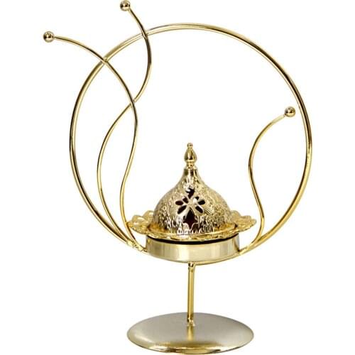 Golden Incense Burner Candle Holder Muslim Modern Candlestick Middle East Arabian Home Decor Simple Modern Aromatherapy Burner