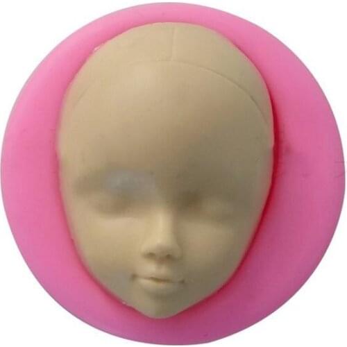 1 Pcs 3D Women Silicone Face Soft Clay Mold Tools Universal Fondant Cake Pottery Handmade DIY