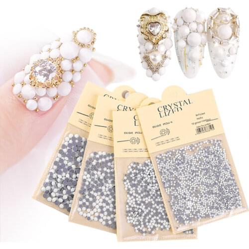 1 Pack Porcelain White Nail Art Rhinestone Decorations 3D Glitter Diamond Flatback Crystal Jewelry Manicure Design Accessories