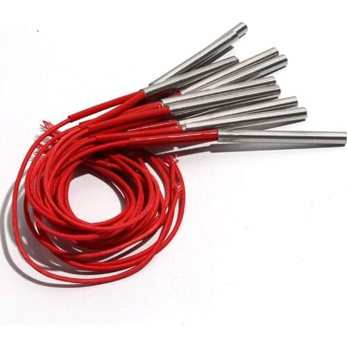 10pcs Cylindrical Cartridge Heating Element 8.5mm Mould Wired Cartridge Heater 50/52/55/58/60mm 100W/110W/120W DC110V/220V/380V