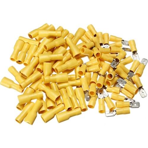 100pcs/lot Assorted Electrical Wire Terminals Connectors Male + female Crimp Spade Spade Male and Female