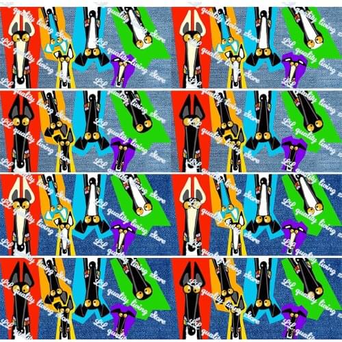 16-75mm Denim Pattern Greyhound Printed Grosgrain Ribbon/16mm Printed Elastic Foe Ribbons DIY Hair Bows Sewing Webbing 50 Yards