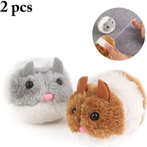 2PCS Cat Mouse Toys Plush Vibrating Moving Kitten Mice Toys Cat Interactive Toys Funny Cat Plush Vocal Toy
