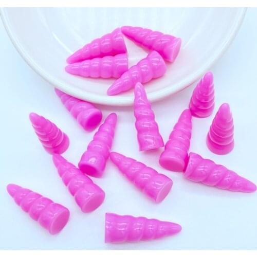 20pcs New Cute Resin Mini Unicorn Horn Flat Back Cabochon Scrapbook Kawaii DIY Embellishments Accessories K52