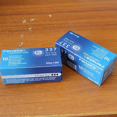 20pcs Renata Swiss Battery 337 SR416SW 1.55V for Watch Silver 337 SR416SW RENATA WATCH BATTERIES