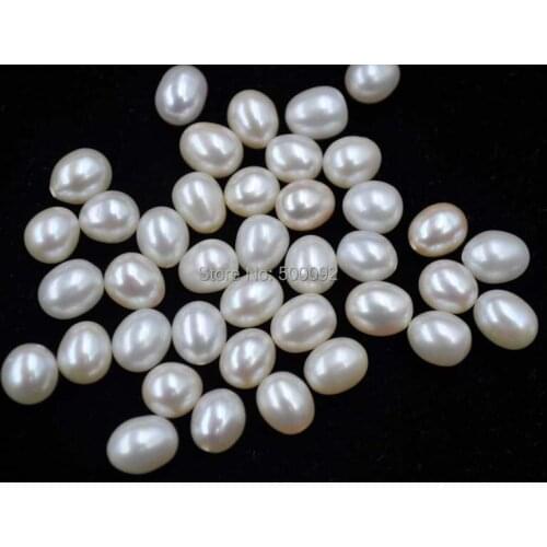 Lots 20 pcs 7mm to 7.5mm drop rice half drilled loose genuine pearl