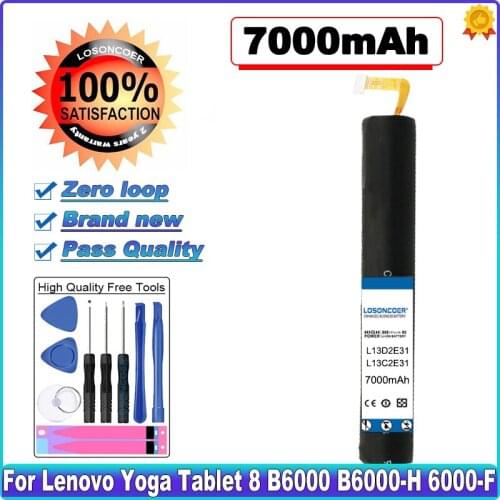 7000mAh L13D2E31 L13C2E31 Tablet Battery For Lenovo Yoga Tablet 8 B6000 B6000-H B6000-F 60044 60043