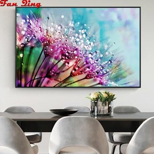 Flower 5D DIY Diamond Painting Dandelion Dewdrop Diamond Mosaic Diamond Embroidery Sale Full Square/round Rhinestone Home Decor