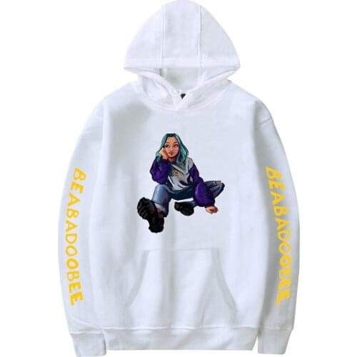 Aikooki White Hoodies Beabadoobee Sweatshirt Oversized Sport Hoodie Men Women Casual Sweatshirts Hip Hop Harajuku Hoodies Print
