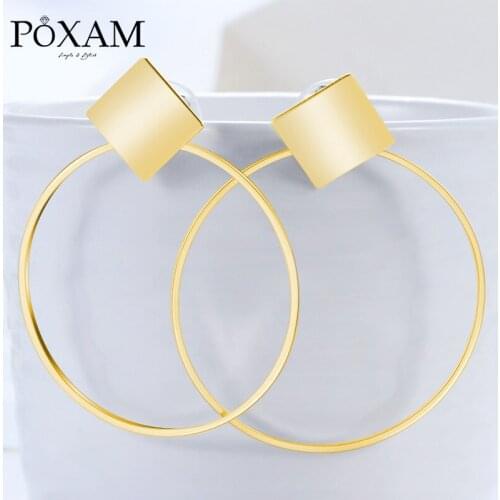 Big Circle Statement Drop Earrings For Women 2019 Fashion Jewelry Vintage Round Gold Female Hanging Earring Oorbellen Brincos
